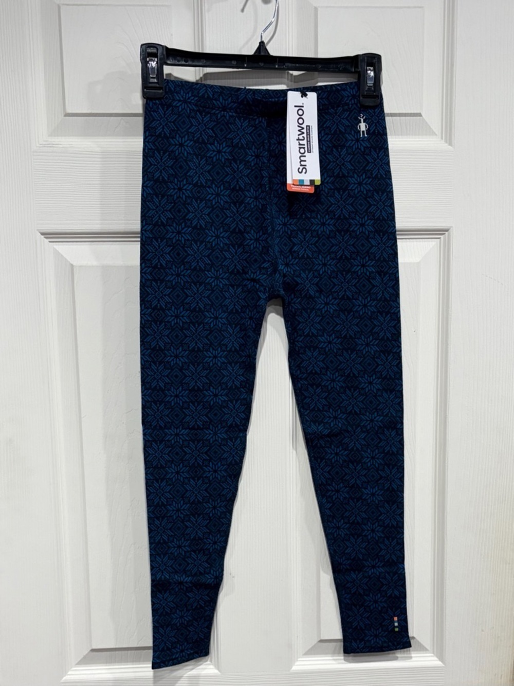 SmartWool Boys Large Classic Thermal Base Layer Pants Merino Wool Blue NWT